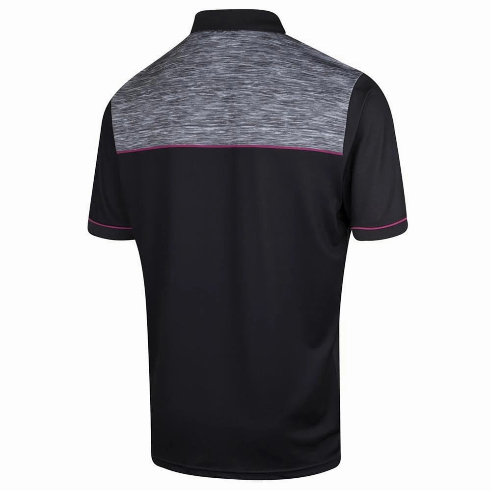 Island Green Chest Panel Polo Shirt - Black Animal Print Leisure Wear