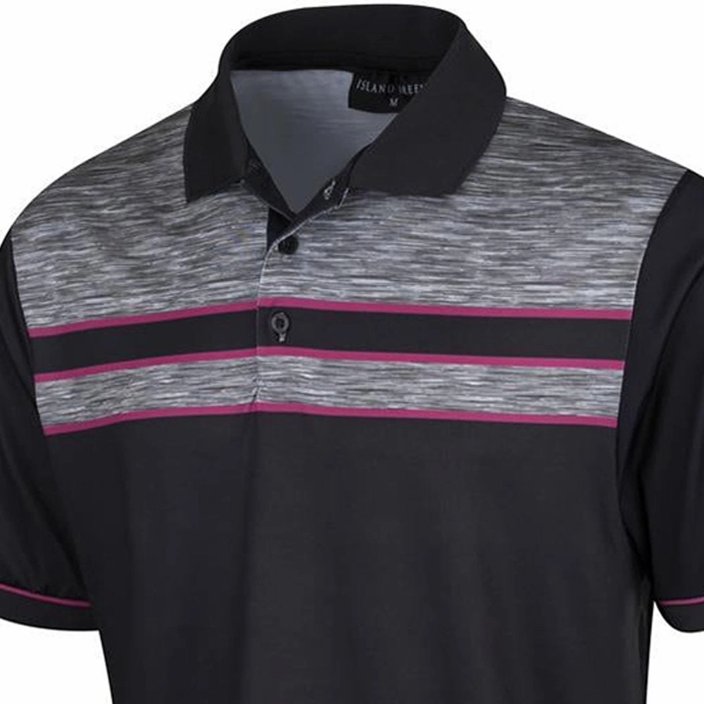 Island Green Chest Panel Polo Shirt - Black Active Outfit Comfort and Ease