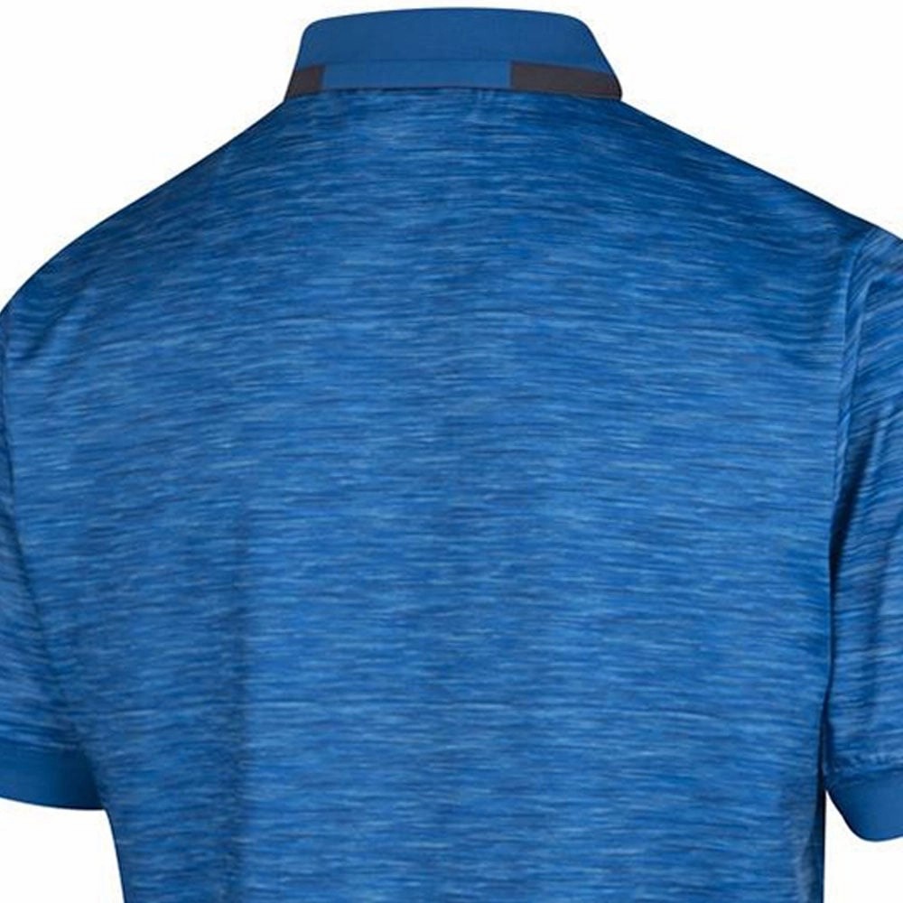 Island Green Chest Stripe Polo Shirt - Mid-Blue Marl Basic Wardrobe Piece