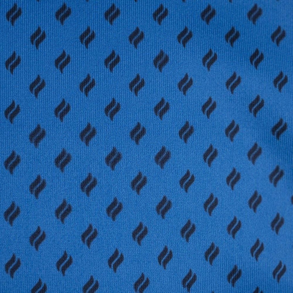 Island Green Diamond Print Polo Shirt - Mid-Blue Athletic and Cool TemperatureControl Fabric