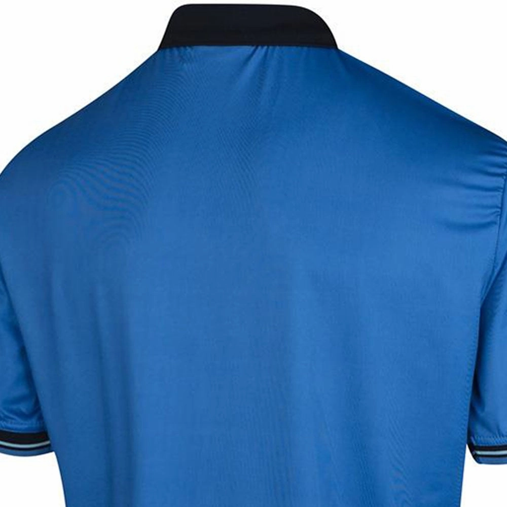 Island Green Diamond Print Polo Shirt - Mid-Blue Comfortable Weave