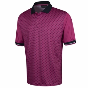 Island Green Diamond Print Polo Shirt - Mulberry Eco friendly materials Active Comfort