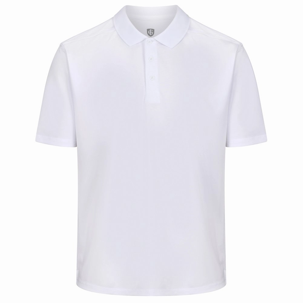 DropShoulderDesign Day-to-Night Look Island Green Essential Pique Polo Shirt - White