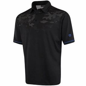 Island Green Graded Camo Print Polo Shirt - Black Camo Minimalist fashion Quick Dry Technology