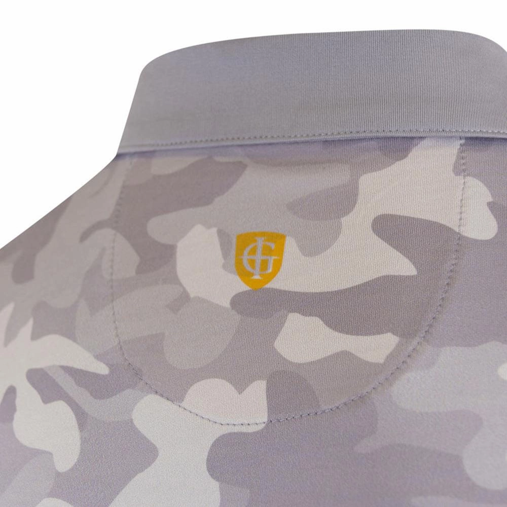 Island Green Graded Camo Print Polo Shirt - Grey Camo Pre Shrunk Cotton Minimalist fashion