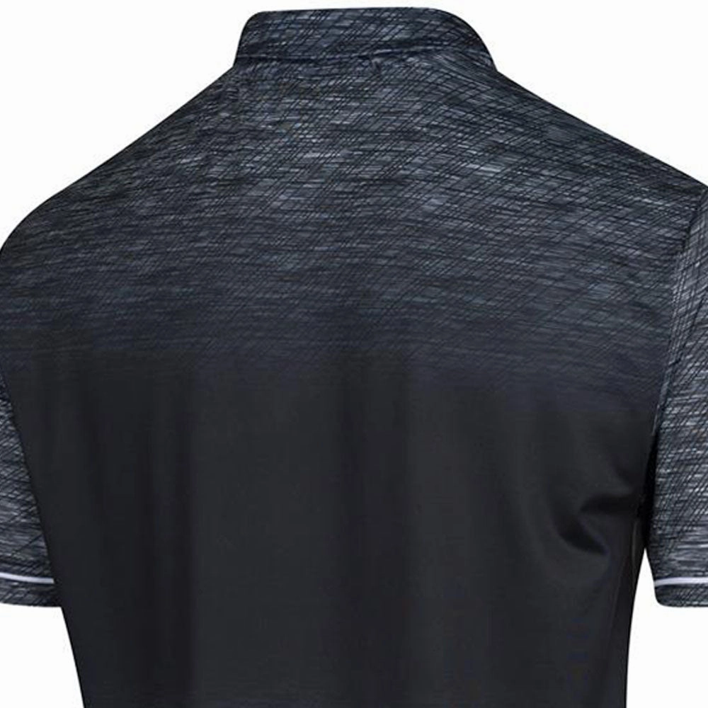 Sporty Design Easy Wear Island Green Gradient Print Polo Shirt - Black Marl