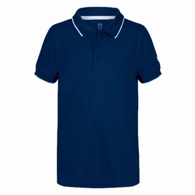 Summer Ready Island Green Junior Performance Polo Shirt - Navy