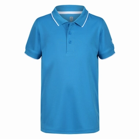 Breathable Look Cozy Layer Island Green Junior Performance Polo Shirt - Sky Azure