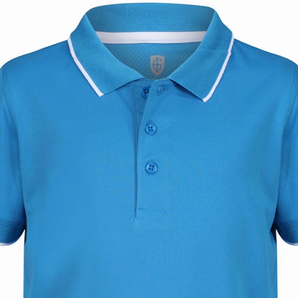 Everyday Casual Island Green Junior Performance Polo Shirt - Sky Azure
