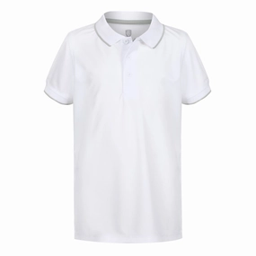StretchFabric Spring Wear Island Green Junior Performance Polo Shirt - White