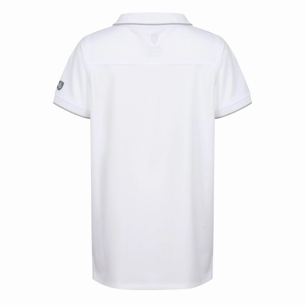 Customer Favorite Relaxing Day Island Green Junior Performance Polo Shirt - White