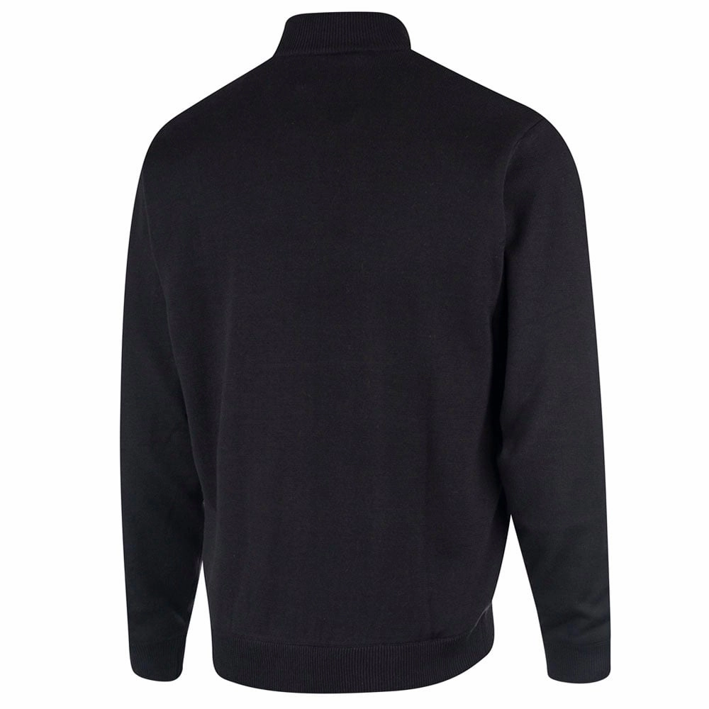 Versatile Style goes with high heels Island Green Lined Knitted Sweater With Pop Zip - Black