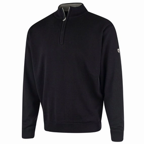 Soft Layers Island Green Lined Knitted Sweater With Pop Zip - Black