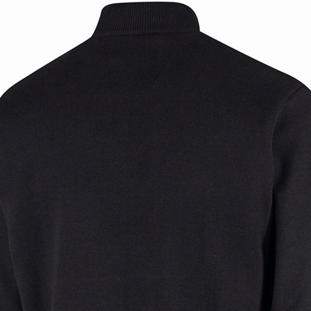 Island Green Lined Knitted Sweater With Pop Zip - Black wedding guest wear Stain-Resistant