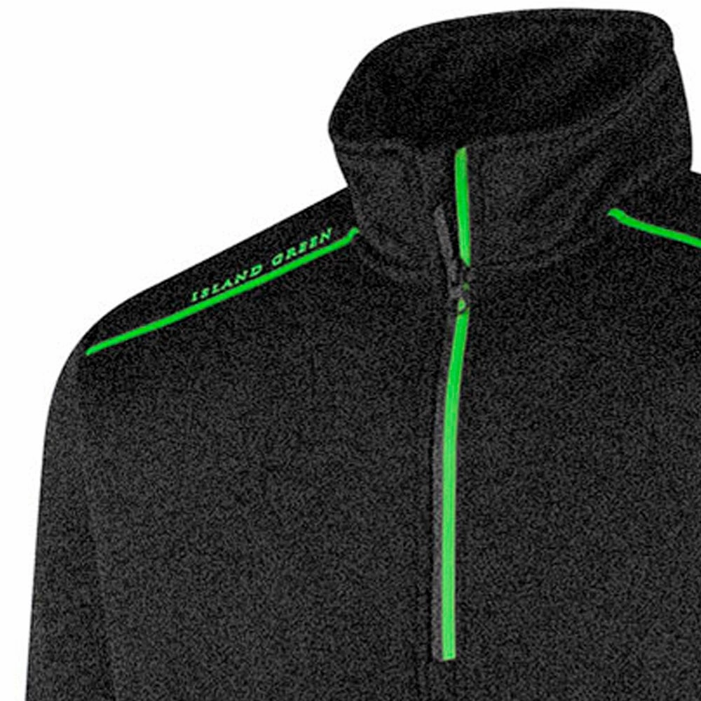Island Green Lined Top Layer Pullover - Charcoal Marl Outdoor Wear shiny accents