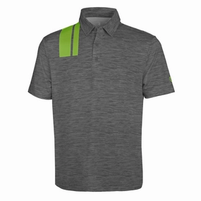 Street Ready Island Green Racing Print Polo Shirt - Charcoal/Lime