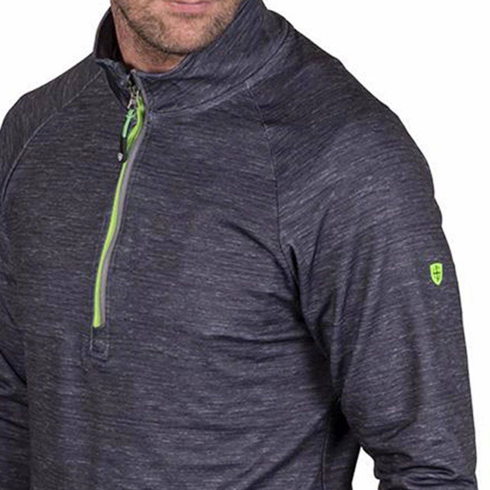 Earth Tones Island Green Raglan Sleeve Top Layer - Charcoal/Lime