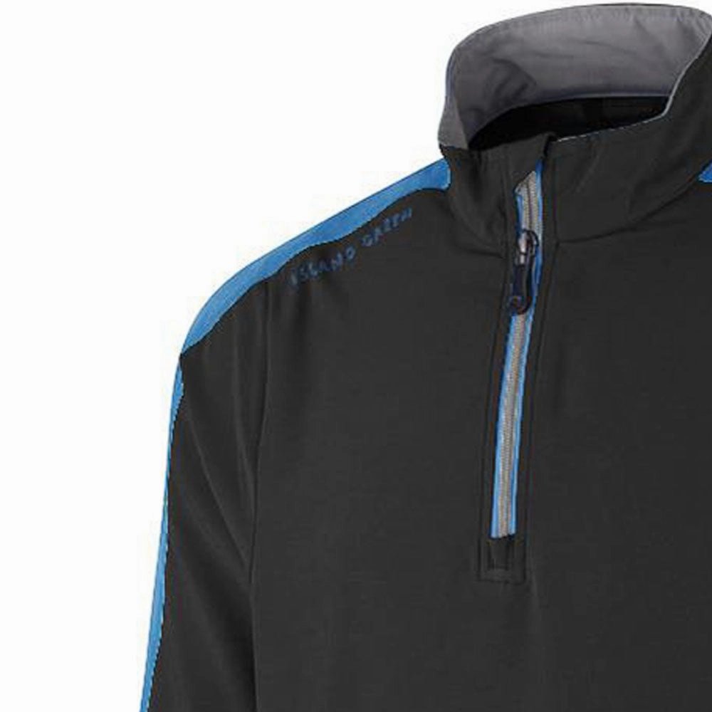 Daily Style Street Relaxed Island Green Short Sleeve Ultra-Lite Windstopper Pullover - Black