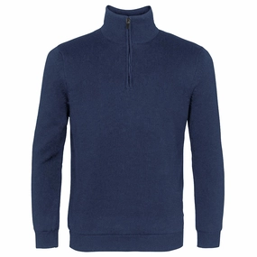 Classic Fit product solo confidence Island Green Supersoft Fine Knit 1/2 Zip Sweater - Navy