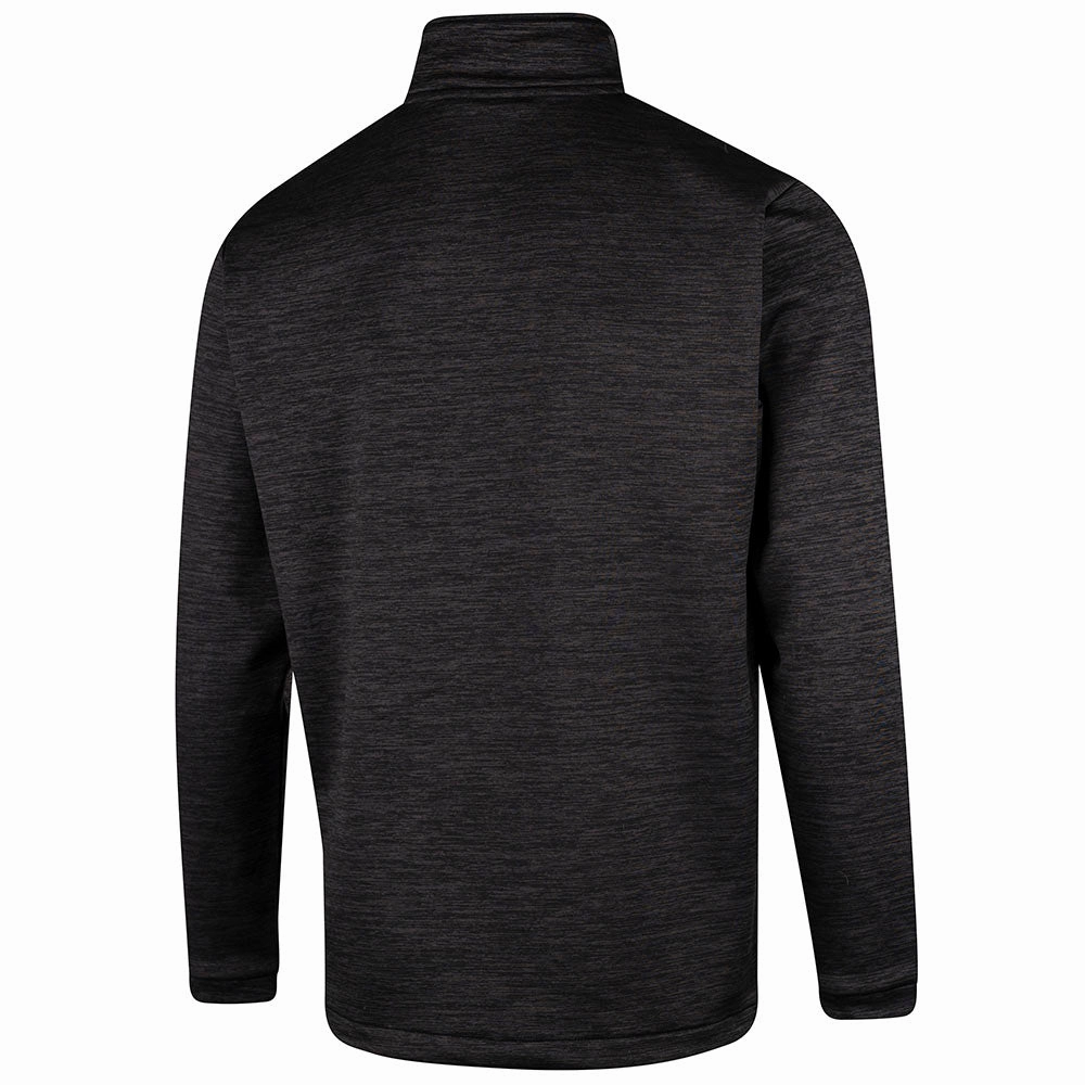 V neck Island Green Top Layer With Padded Yoke Pullover - Charcoal Marl