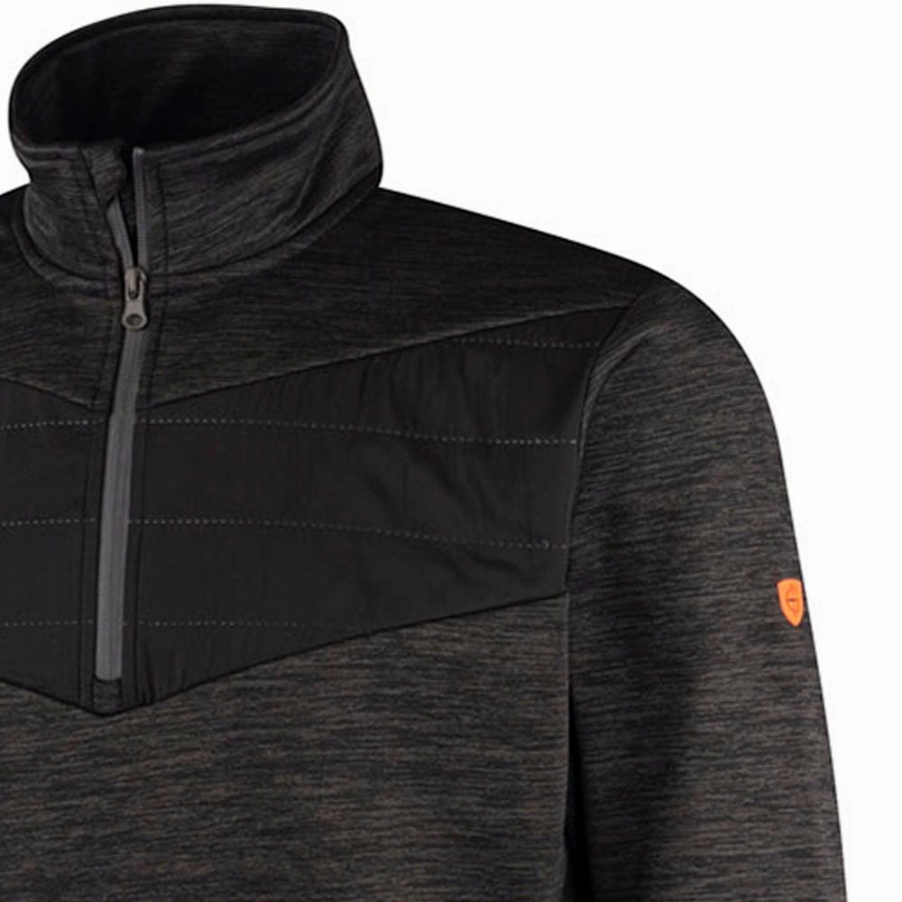 Island Green Top Layer With Padded Yoke Pullover - Charcoal Marl Weekend Chic Weekend Bold