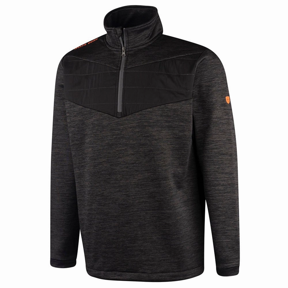Island Green Top Layer With Padded Yoke Pullover - Charcoal Marl Cozy All Day