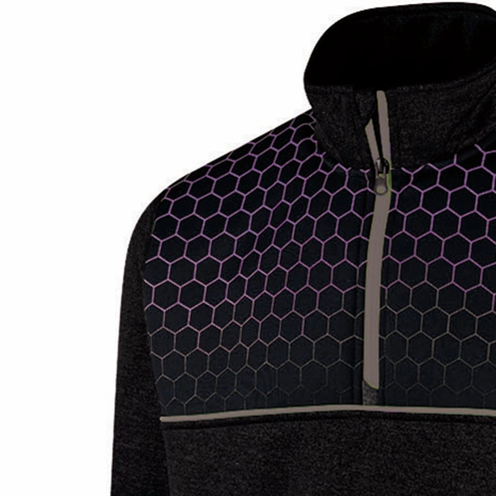 Timeless Comfort Island Green Top Layer With Sublimation Print Yoke Pullover - Black/Purple