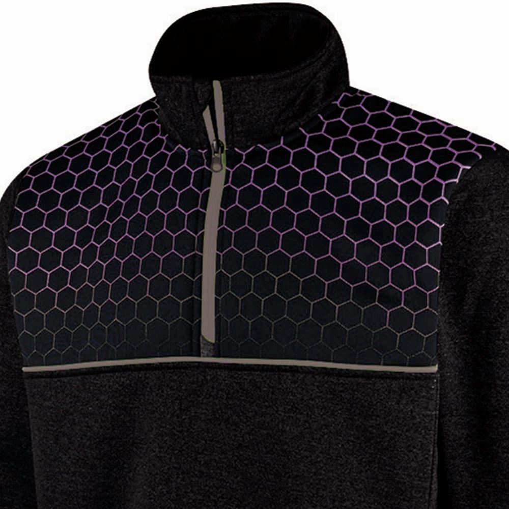 Daily Style Comfortable Layer Island Green Top Layer With Sublimation Print Yoke Pullover - Black/Purple