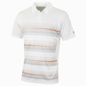 Island Green Top Snap Coolpass Polo Shirt - White Long Lasting Color
