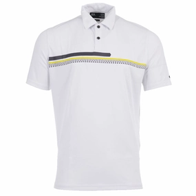 Light and Breezy Oakley Hexsplit Stripe RC Polo Shirt - White