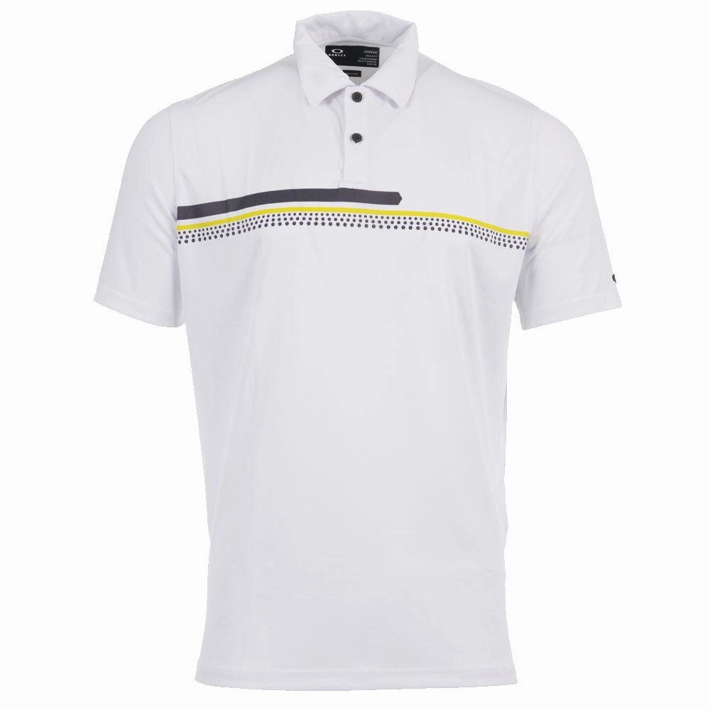 Light and Breezy Oakley Hexsplit Stripe RC Polo Shirt - White