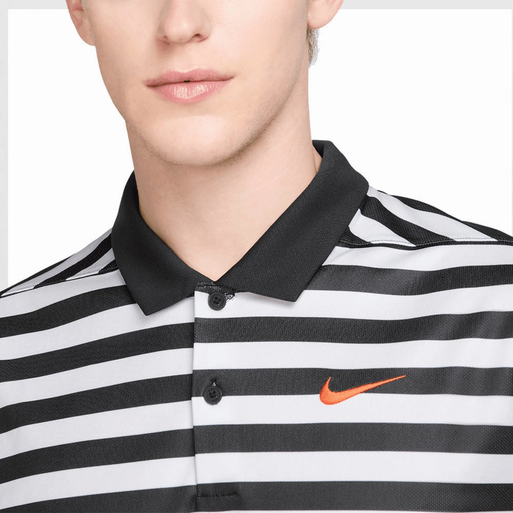 Nike Victory  Dri-FIT Polo Shirt - Black/Team Orange Seam Free Shoulders Button Down