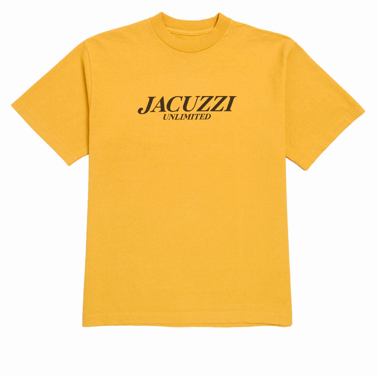 Non Irritating Tags Daily Favorite Jacuzzi Unlimited Flavor T-Shirt - Golden Glow/Black