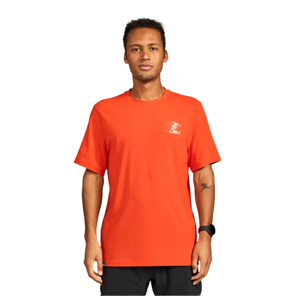 Janji Men's Circa Daily Tee in Fly Janji Ridgeline SS25 Cool Design