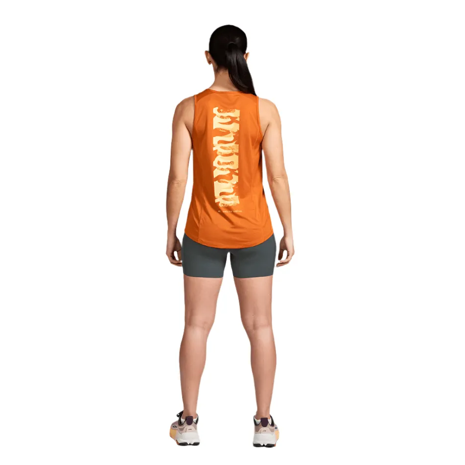 Janji Women's Run All Day Tank in Citrus Switchback SS25 slim size Detachable Hood