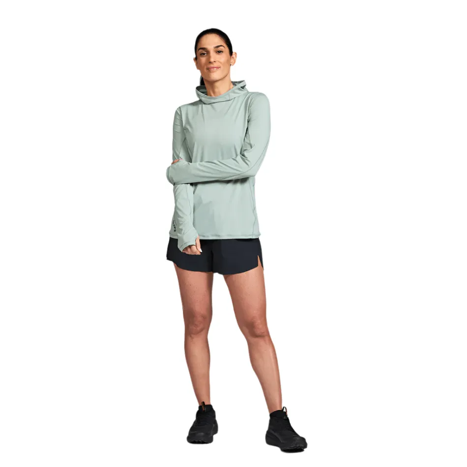 Janji Women's Sunchaser 50 Hooded Long Sleeve Top in Thistle SS25 Cake library