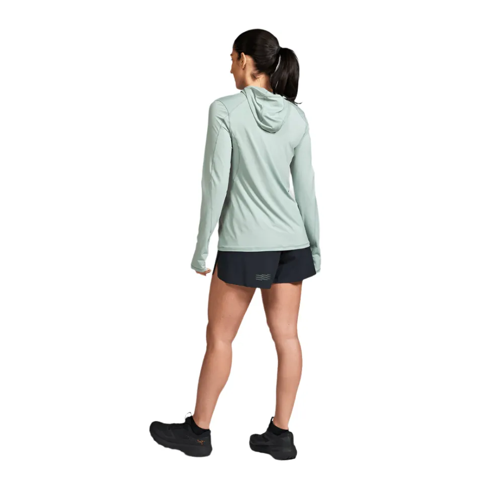 Janji Women's Sunchaser 50 Hooded Long Sleeve Top in Thistle SS25 Button up style kitchen