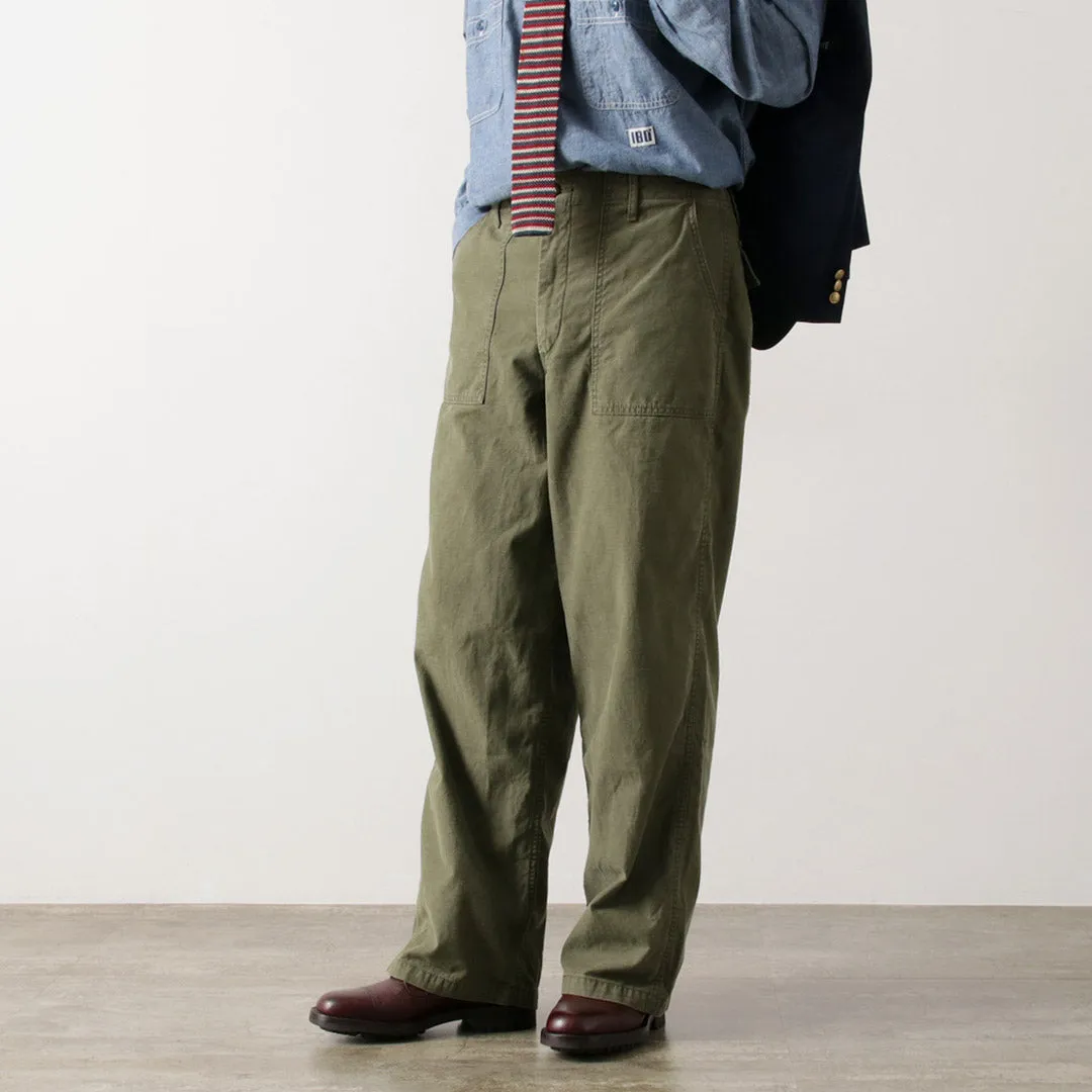 Anti Snag Threading Casual Chic Look JAPAN BLUE JEANS / Wide Baker Pants Sulphur-dyed Back Satin