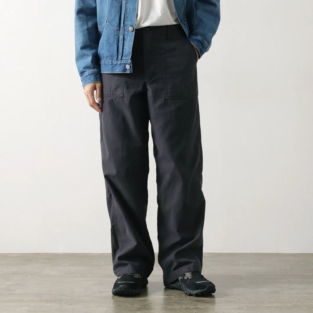 Tapered leg Stretch Movement JAPAN BLUE JEANS / Wide Baker Pants Sulphur-dyed Back Satin