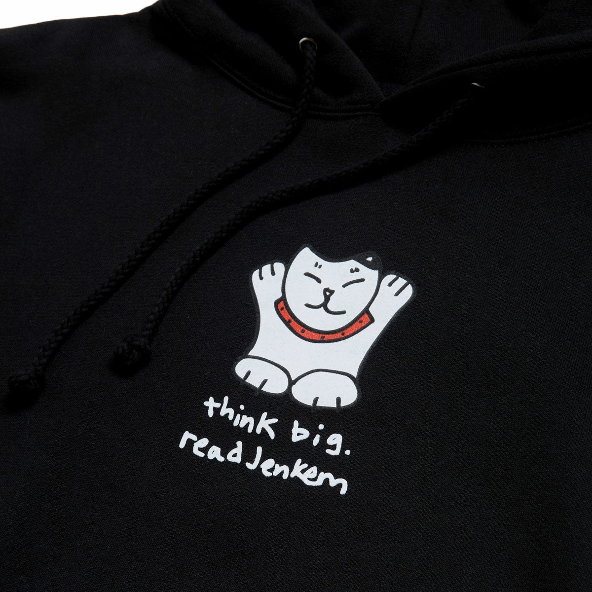 Zip Up Style Warm Street Jenkem Think Big Hoodie - Black