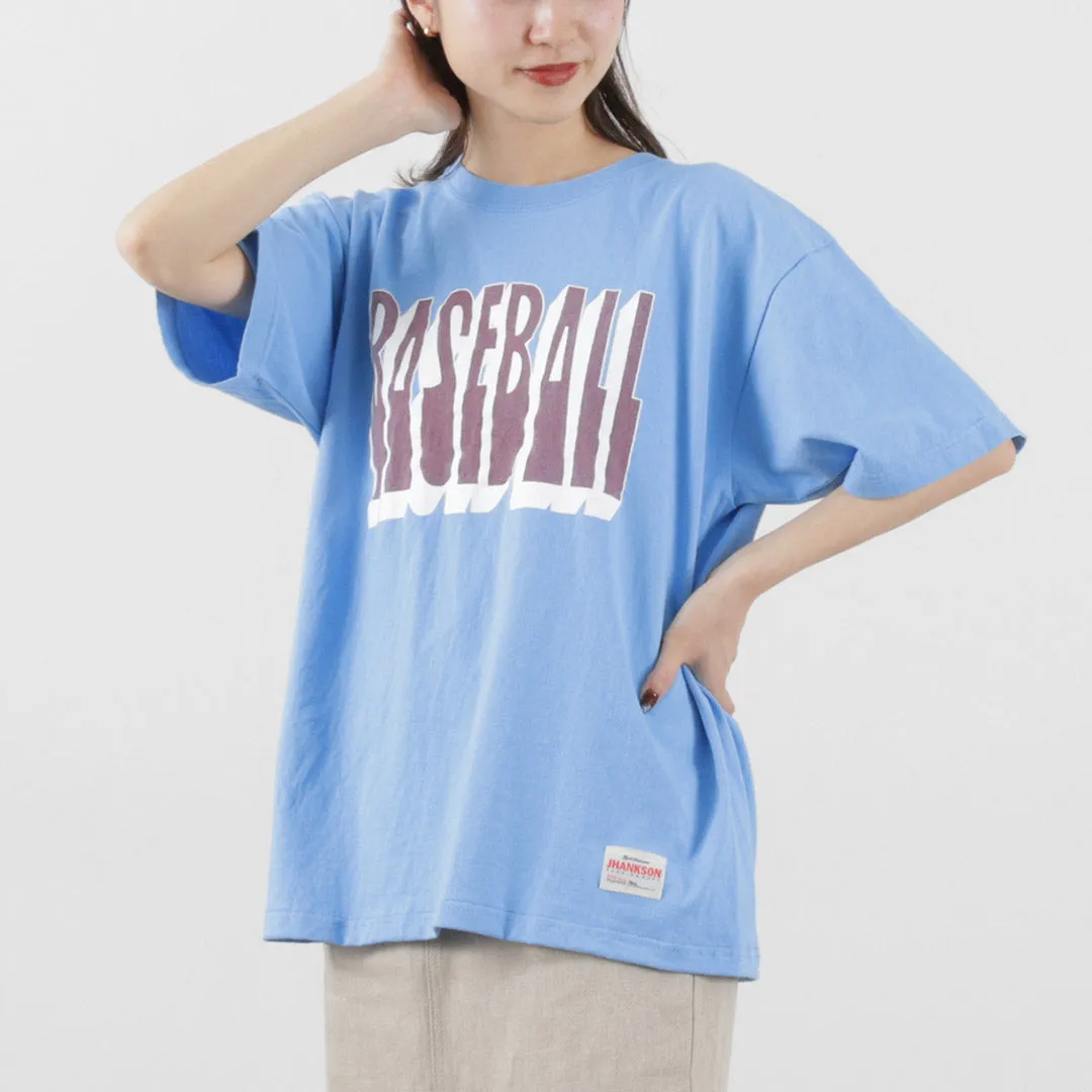 Solid Color Floral freshness JHANKSON / BASE BALL short sleeve T-shirt