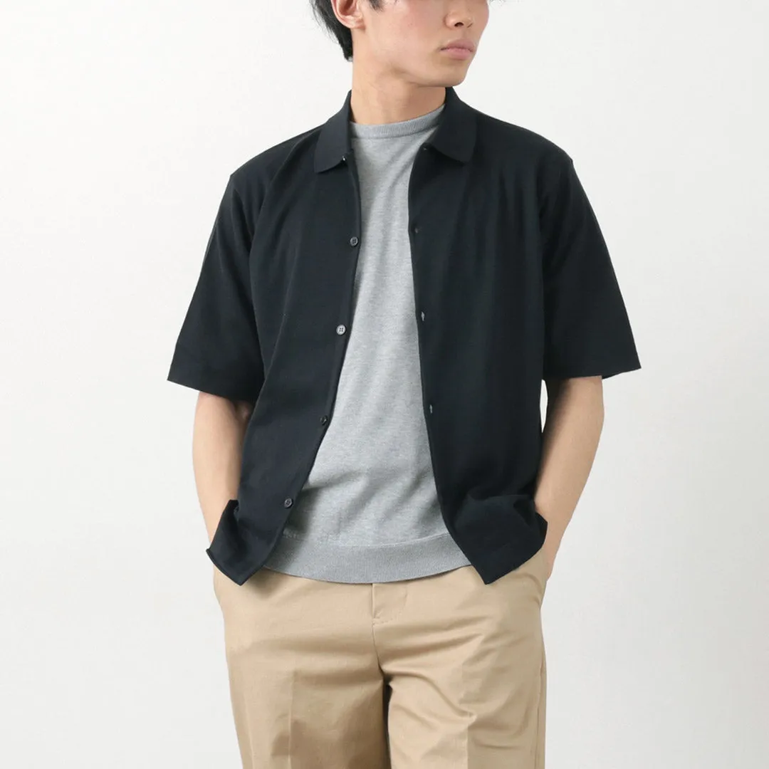 JOHN SMEDLEY / Sea Island Cotton 30 Gauge Knit Shirt Gradient effect