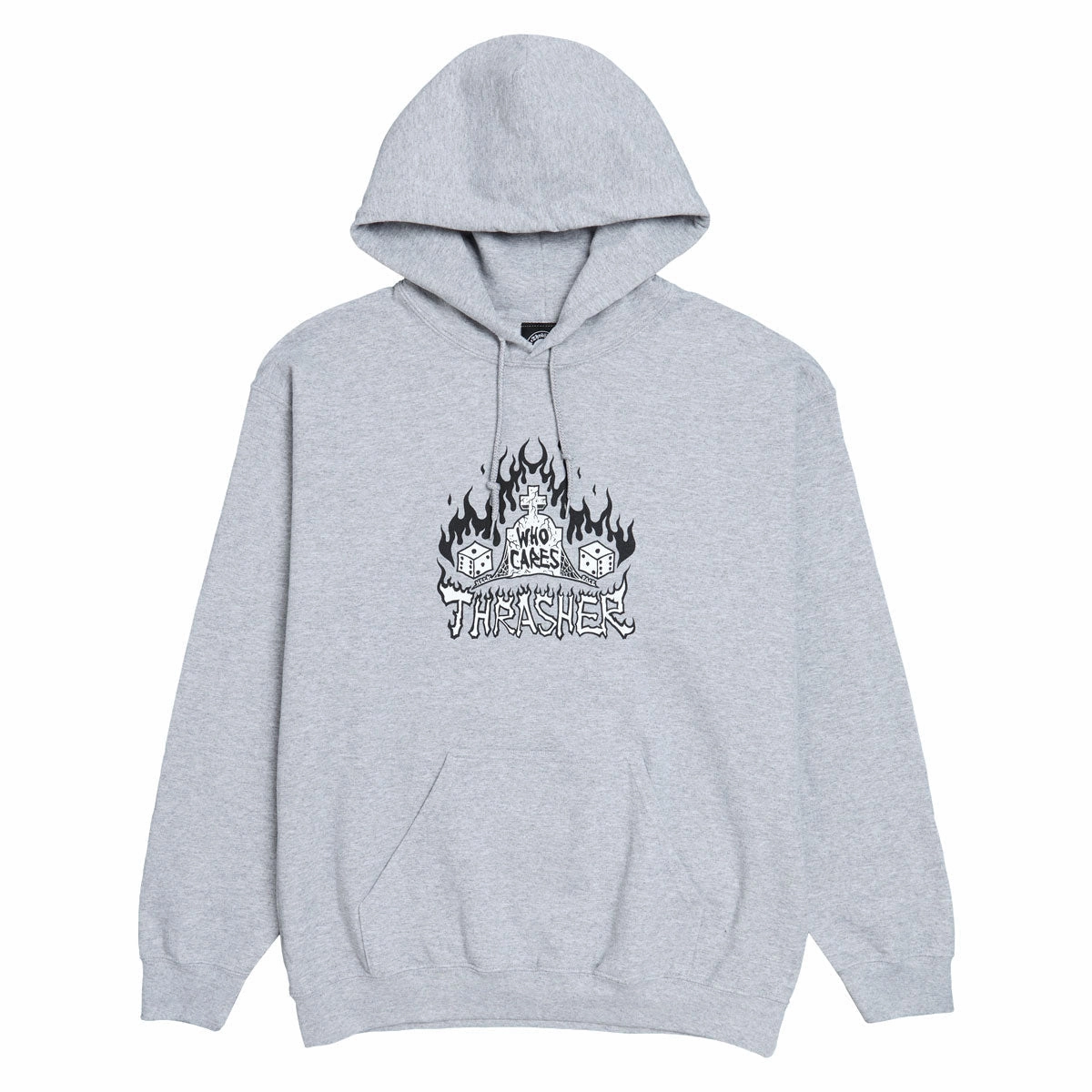 Hidden Pocket Thrasher Who Cares By Neckface Hoodie - Sport Grey