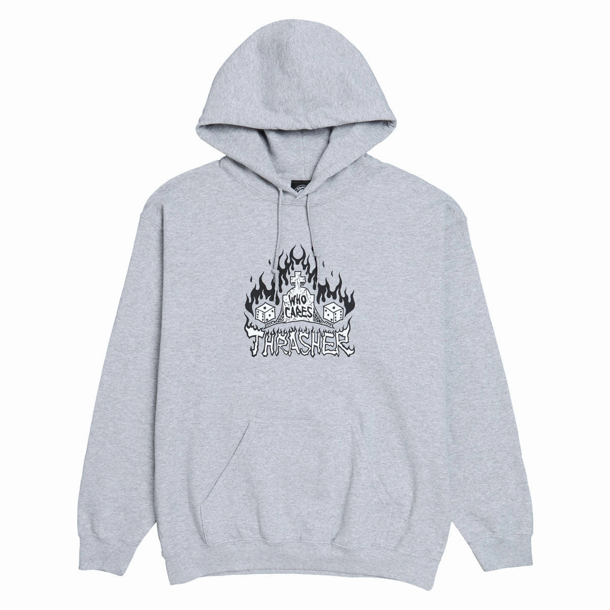 Winter Energy Chiffon details Thrasher Who Cares By Neckface Hoodie - Sport Grey