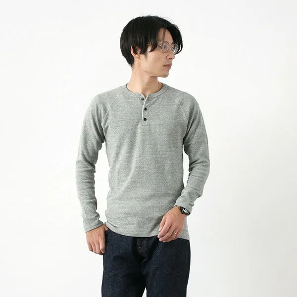 KEPANI / Raffy Spun Fraise Henley Neck Long Sleeve Tee Recycled Polyester Blend Trendy Tops