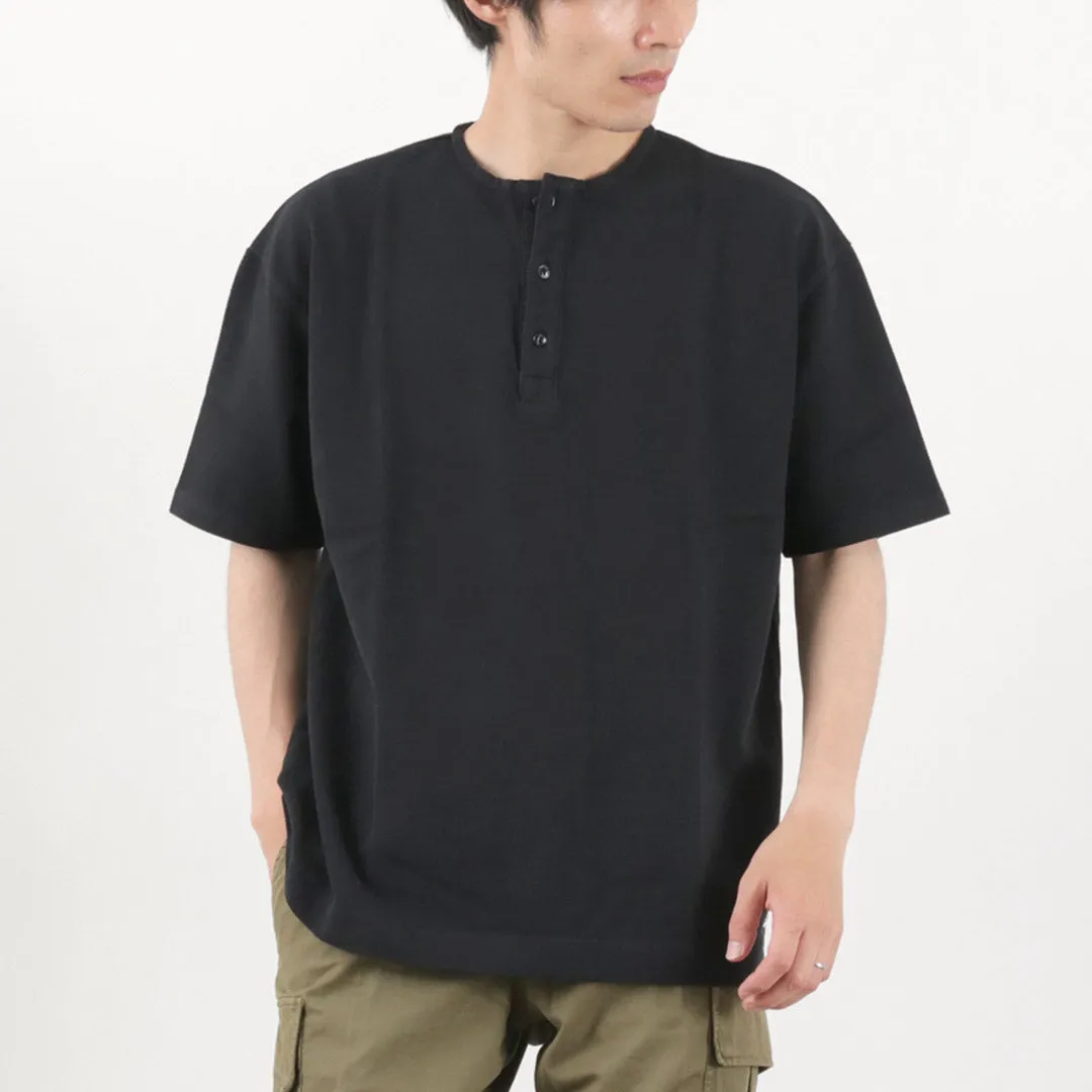 KEPANI / Seed Stitch Henley Neck T-shirt Perfect Wear