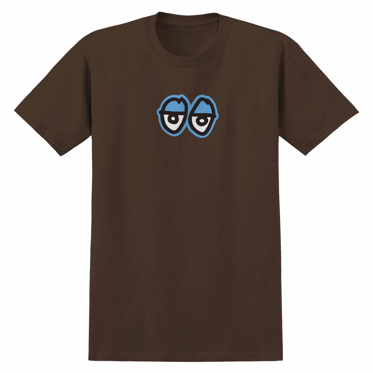 Soft Material Linen blend Krooked Eyes LG T-Shirt - Brown/Blue/Black/White