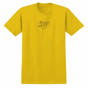 TaglessDesign Premium Cotton Krooked Love Bird T-Shirt - Gold/Black Print