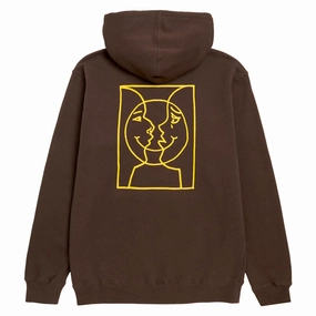 Krooked Moonsmile Raw Hoodie - Brown/Yellow Prints City Look Smart Casual