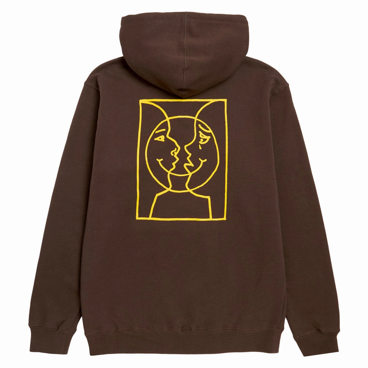 Krooked Moonsmile Raw Hoodie - Brown/Yellow Prints City Look Smart Casual